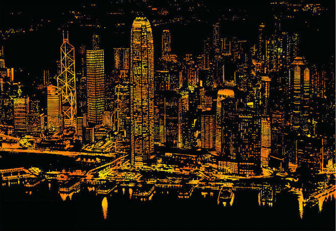 Hong Kong bei Nacht, China