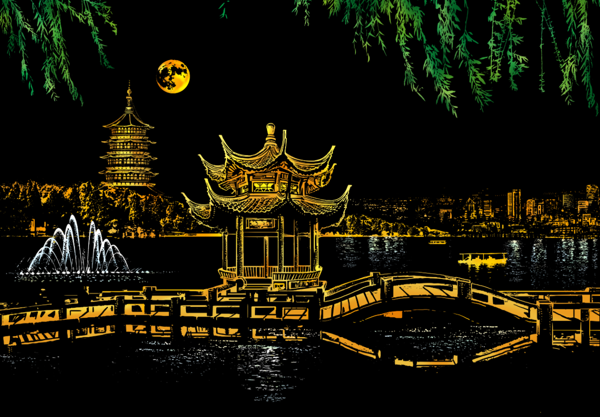 Brücke im Park, China
